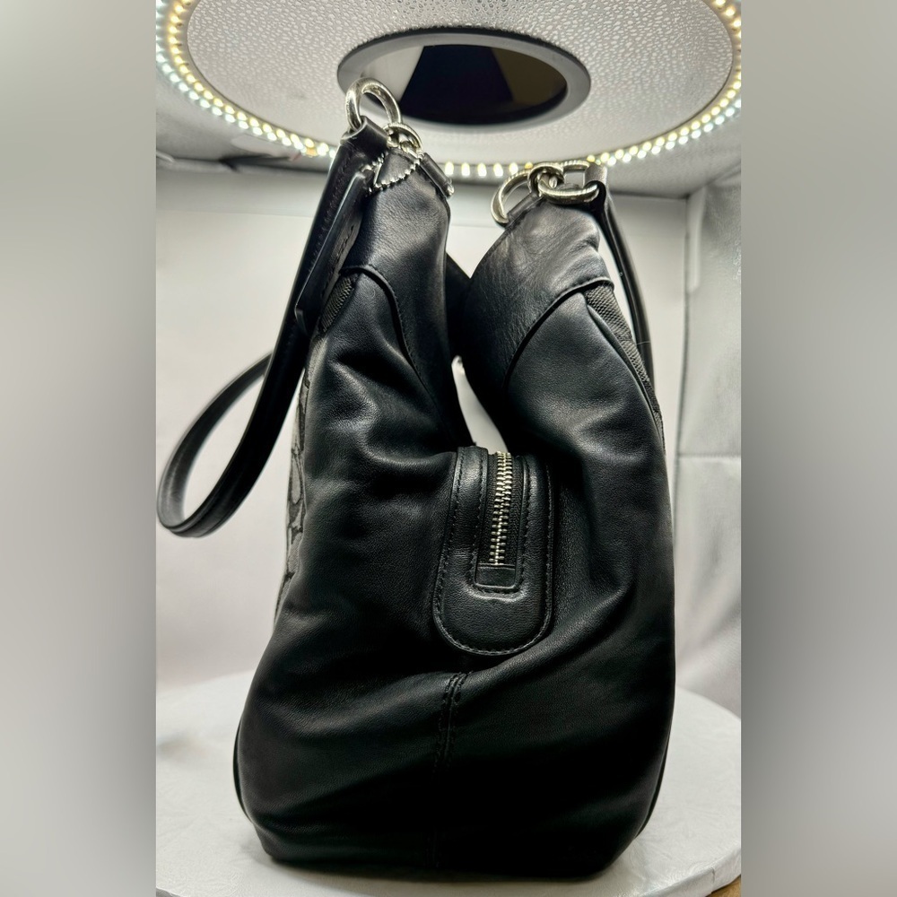 Coach Black Lexi Shoulder Bag with Monogram Pattern - Picture 3 of 13